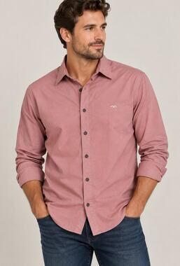 Mufti Mumbai Men’s Dusty Rose Pink Long Sleeve Button Down Shirt Modern size XL